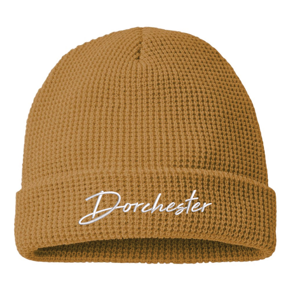 Dorchester Script Waffle Beanie